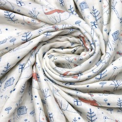 MD Baskı V-3 2 Layers Printed Baby, Kids Clothing Fabric 100% Cotton 3 Models