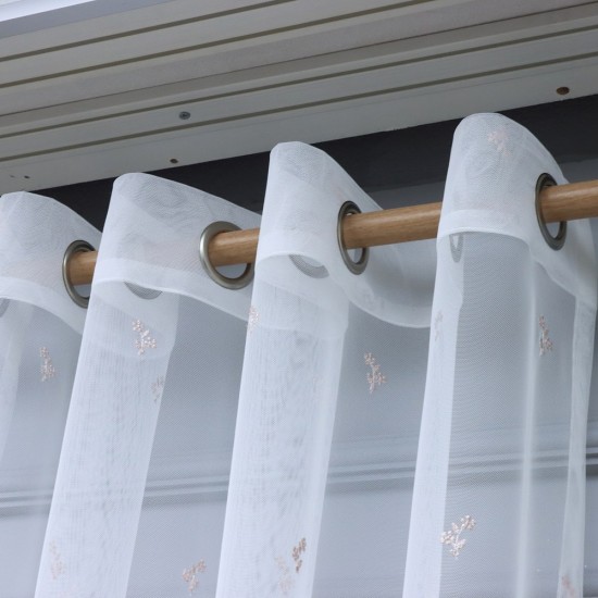 8120 140x260 cm Wholesale Rustic Sewn Tulle Curtain Living and Bedroom Curtains 6 Models 100% Polyester