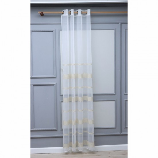 8128 140x260 cm Wholesale Rustic Sewn Tulle Curtain Living and Bedroom Curtains 3 Models 100% Polyester