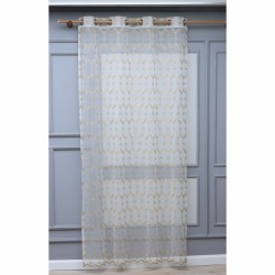 8134 140x260 cm Wholesale Rustic Sewn Tulle Curtain Living and Bedroom Curtains 6 Models 100% Polyester