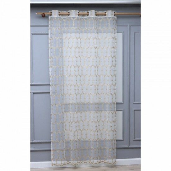 8134 140x260 cm Wholesale Rustic Sewn Tulle Curtain Living and Bedroom Curtains 6 Models 100% Polyester