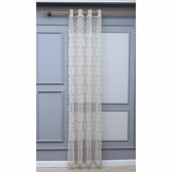 8134 140x260 cm Wholesale Rustic Sewn Tulle Curtain Living and Bedroom Curtains 6 Models 100% Polyester