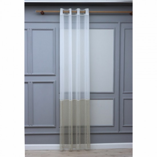 Damon 140x260 cm Wholesale Rustic Sewn Tulle Curtain Living and Bedroom Curtains 3 Models 100% Polyester