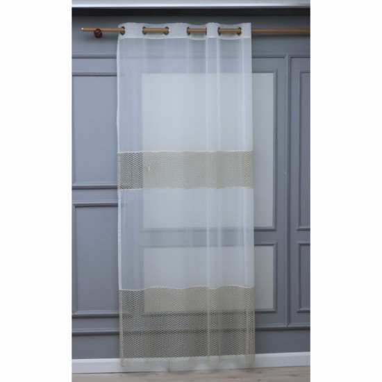 Desmond 140x260 cm Wholesale Rustic Sewn Tulle Curtain Living and Bedroom Curtains 3 Models 100% Polyester