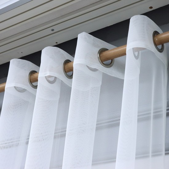 Fringe 140x260 cm Wholesale Rustic Sewn Tulle Curtain Living and Bedroom Curtains 3 Models 100% Polyester