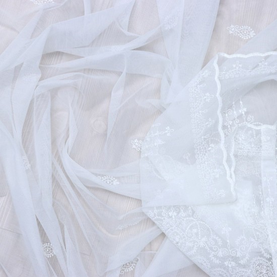 Hylos 140x260 cm Wholesale Rustic Sewn Tulle Curtain Living and Bedroom Curtains 3 Models 100% Polyester