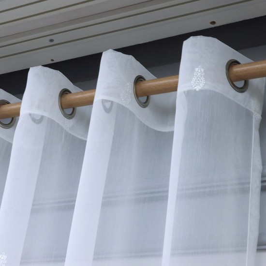 Hylos 140x260 cm Wholesale Rustic Sewn Tulle Curtain Living and Bedroom Curtains 3 Models 100% Polyester