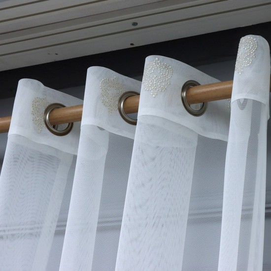 Jawhead 140x260 cm Wholesale Rustic Sewn Tulle Curtain Living and Bedroom Curtains 3 Models 100% Polyester