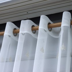 Nana 140x260 cm Wholesale Rustic Sewn Tulle Curtain Living and Bedroom Curtains 3 Models 100% Polyester