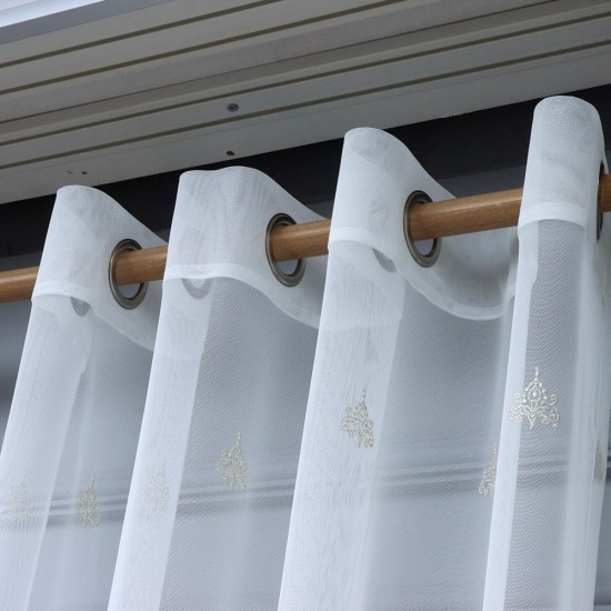 Nana 140x260 cm Wholesale Rustic Sewn Tulle Curtain Living and Bedroom Curtains 3 Models 100% Polyester