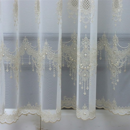 Nana 140x260 cm Wholesale Rustic Sewn Tulle Curtain Living and Bedroom Curtains 3 Models 100% Polyester