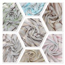 Asgard V--1 Wholesale Striped Transparent Tulle Curtain Fabrics Living Room and Bedroom Curtains 7 Models 100% Polyester