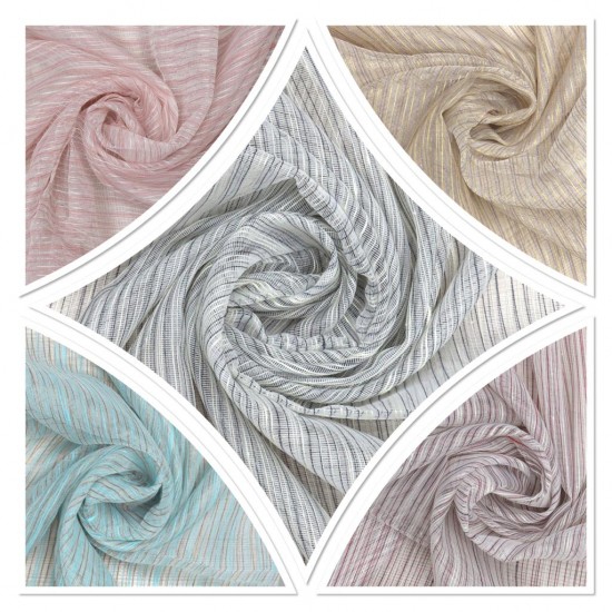 Loth V--1 Wholesale Striped Transparent Tulle Curtain Fabrics Living Room and Bedroom Curtains 5 Models 100% Polyester