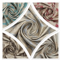 Ethan V--3001 Wholesale Patterned Satin Background Curtain Fabrics Living Room and Bedroom Curtains 5 Models 100% Polyester