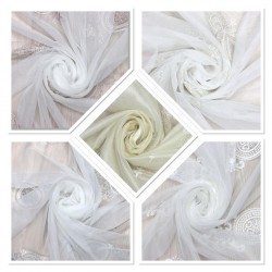 Nakış V--1 Wholesale Brode Embroidered Tulle Curtain Fabrics Living Room and Bedroom Curtains 5 Models 100% Polyester