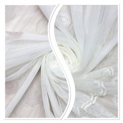 Quba V--2 Wholesale Brode Embroidered Tulle Curtain Fabrics Living Room and Bedroom Curtains 2 Models 100% Polyester