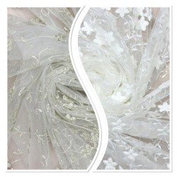 Tiflis V-1 Wholesale Brode Embroidered Tulle Curtain Fabrics Living Room and Bedroom Curtains 2 Models 100% Polyester