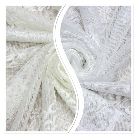 Hür-139 V--1 Wholesale Brode Embroidered Tulle Curtain Fabrics Living Room and Bedroom Curtains 2 Models 100% Polyester