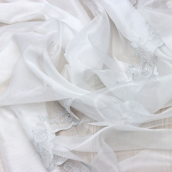 1161 V-6 Wholesale Embroidery  Tulle Curtain Fabrics Living Room and Bedroom Curtains 2 Models 100% Polyester