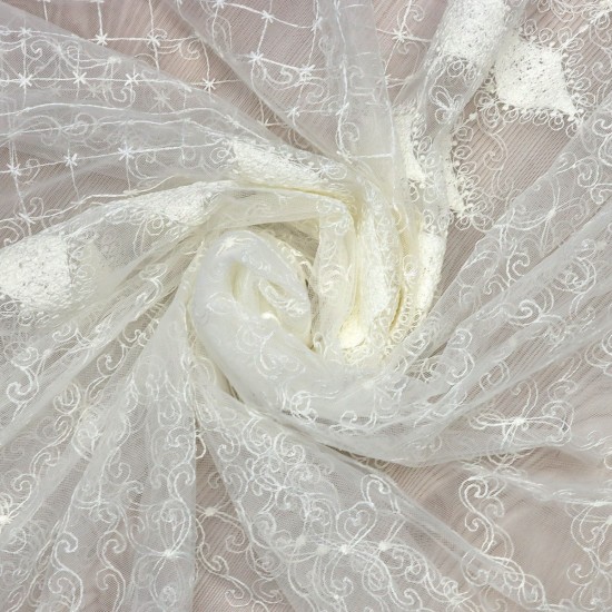 12083  Wholesale Brode Tulle Curtain Fabrics Living Room and Bedroom Curtains 100% Polyester