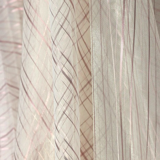 Action V-11 Wholesale Striped Tulle Curtain Fabrics Living Room and Bedroom Curtains 6 Models 100% Polyester