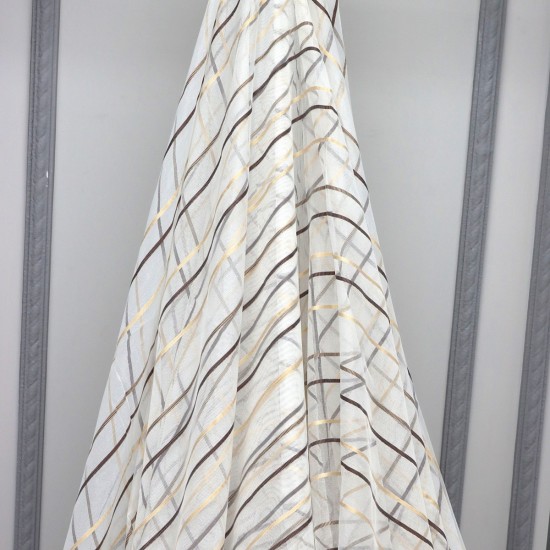 Asgard V-2 Wholesale Striped Transparent Tulle Curtain Fabrics Living Room and Bedroom Curtains 7 Models 100% Polyester
