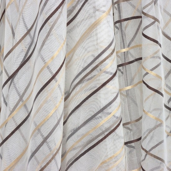 Asgard V-2 Wholesale Striped Transparent Tulle Curtain Fabrics Living Room and Bedroom Curtains 7 Models 100% Polyester