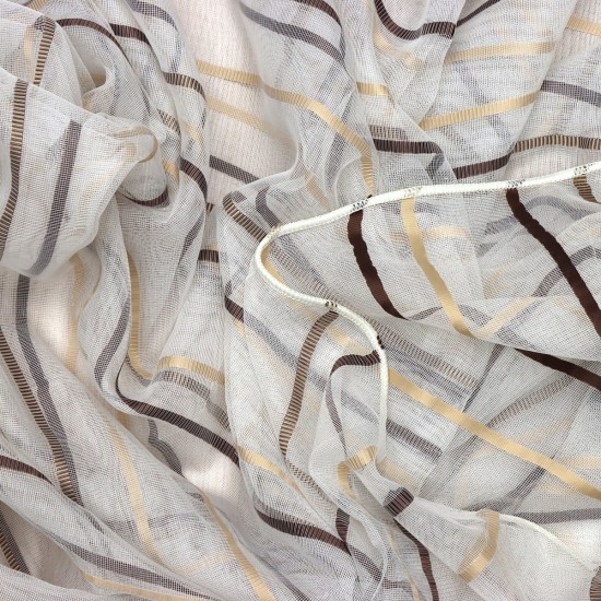 Asgard V-2 Wholesale Striped Transparent Tulle Curtain Fabrics Living Room and Bedroom Curtains 7 Models 100% Polyester