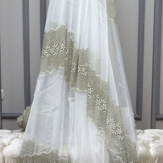 Buğu V-31 Wholesale Brode Tulle Curtain Fabrics Living Room and Bedroom Curtains 5 Models 100% Polyester