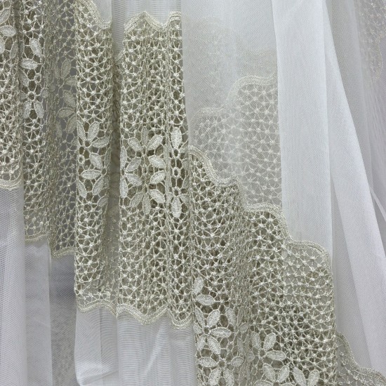 Buğu V-31 Wholesale Brode Tulle Curtain Fabrics Living Room and Bedroom Curtains 5 Models 100% Polyester