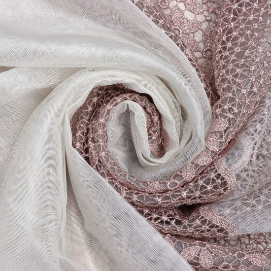 Buğu V-32 Wholesale Brode Tulle Curtain Fabrics Living Room and Bedroom Curtains 5 Models 100% Polyester