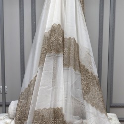 Buğu V-34 Wholesale Brode Tulle Curtain Fabrics Living Room and Bedroom Curtains 5 Models 100% Polyester