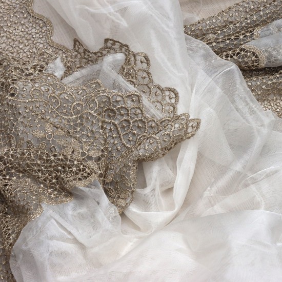 Buğu V-34 Wholesale Brode Tulle Curtain Fabrics Living Room and Bedroom Curtains 5 Models 100% Polyester