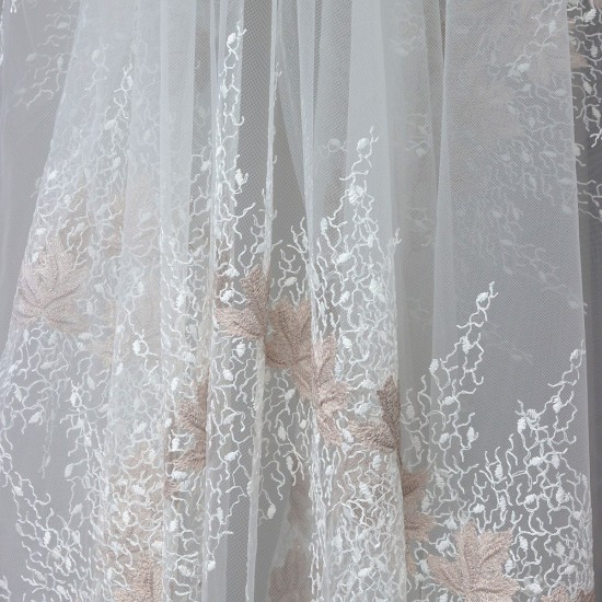 Tara V-2 Wholesale Embroidered Tulle Curtain Fabrics Living Room and Bedroom Curtains 3 Models 100% Polyester