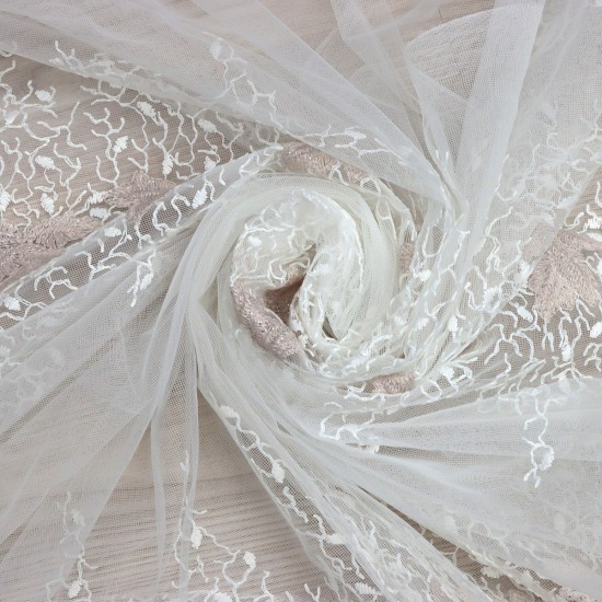 Tara V-2 Wholesale Embroidered Tulle Curtain Fabrics Living Room and Bedroom Curtains 3 Models 100% Polyester