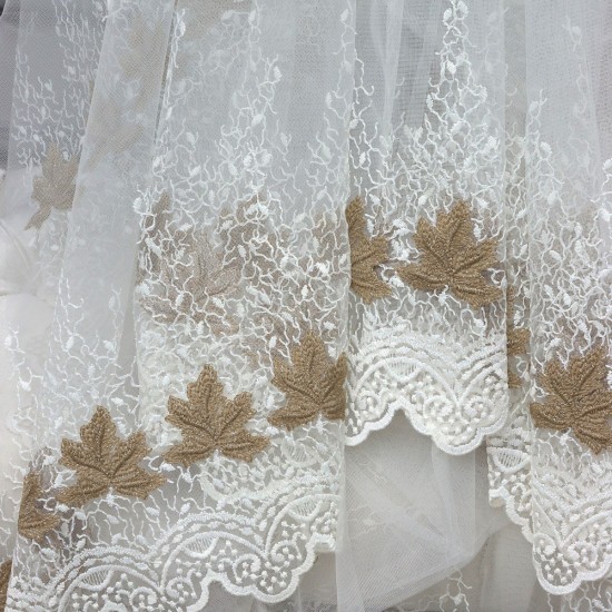 Tara V-3 Wholesale Embroidered Tulle Curtain Fabrics Living Room and Bedroom Curtains 3 Models 100% Polyester