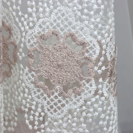 Odin V-2 Wholesale Embroidered Tulle Curtain Fabrics Living Room and Bedroom Curtains 3 Models 100% Polyester