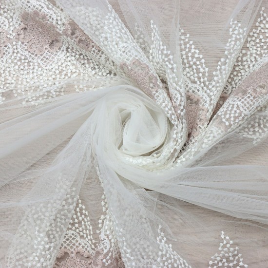 Odin V-2 Wholesale Embroidered Tulle Curtain Fabrics Living Room and Bedroom Curtains 3 Models 100% Polyester