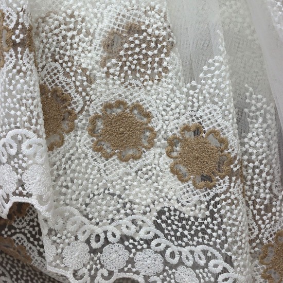 Odin V-3 Wholesale Embroidered Tulle Curtain Fabrics Living Room and Bedroom Curtains 3 Models 100% Polyester