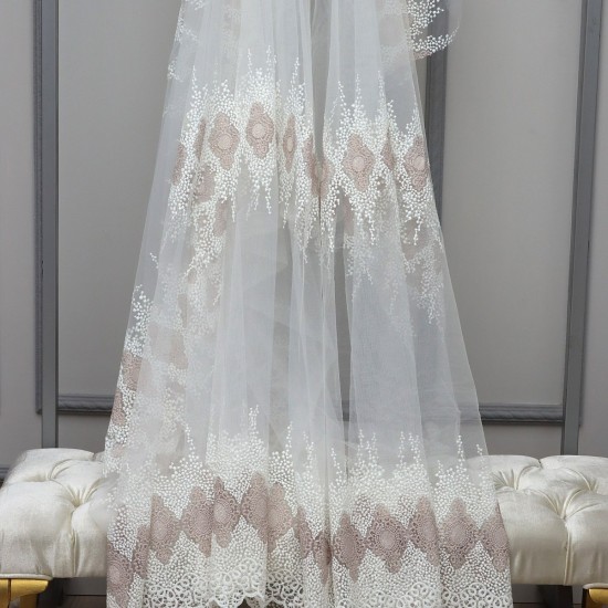 Desen-971 T--1 Wholesale Brode Tulle Curtain Fabrics Living Room and Bedroom Curtains 2 Models 100% Polyester