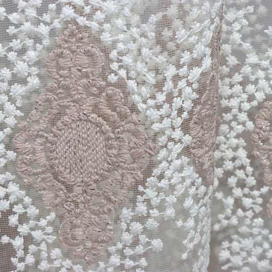 Desen-971 T--1 Wholesale Brode Tulle Curtain Fabrics Living Room and Bedroom Curtains 2 Models 100% Polyester