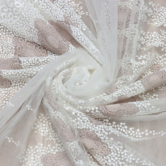 Desen-971 T--1 Wholesale Brode Tulle Curtain Fabrics Living Room and Bedroom Curtains 2 Models 100% Polyester