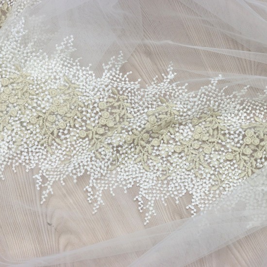 Desen-981 V--1 Wholesale Brode Tulle Curtain Fabrics Living Room and Bedroom Curtains 2 Models 100% Polyester