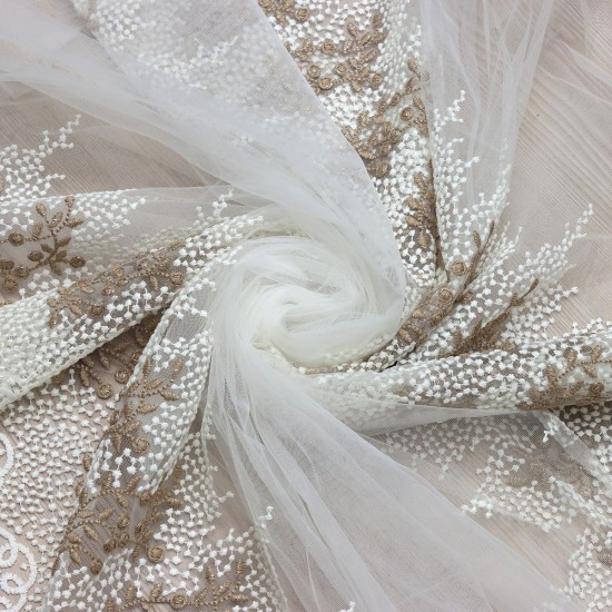 Desen-981 V-2 Wholesale Brode Tulle Curtain Fabrics Living Room and Bedroom Curtains 2 Models 100% Polyester