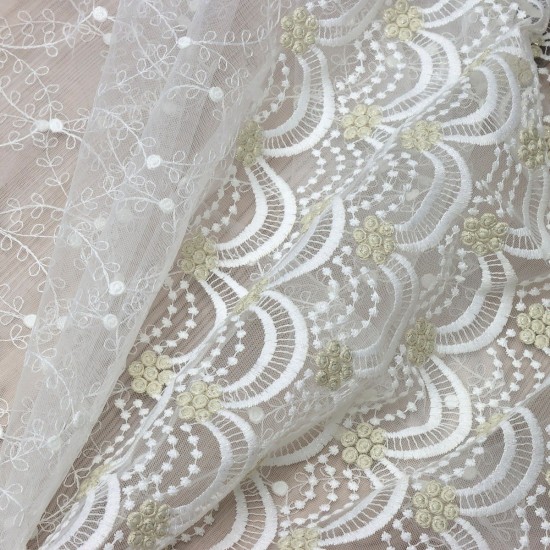 Ubbe V-1 Wholesale Brode Tulle Curtain Fabrics Living Room and Bedroom Curtains 3 Models 100% Polyester