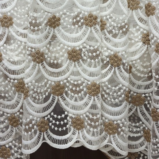 Ubbe V-3 Wholesale Brode Tulle Curtain Fabrics Living Room and Bedroom Curtains 3 Models 100% Polyester