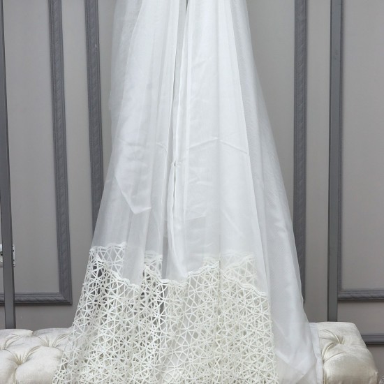 Dünya Wholesale  30cm Embroidered Tulle Curtain Fabrics Living Room and Bedroom Curtains 100% Polyester