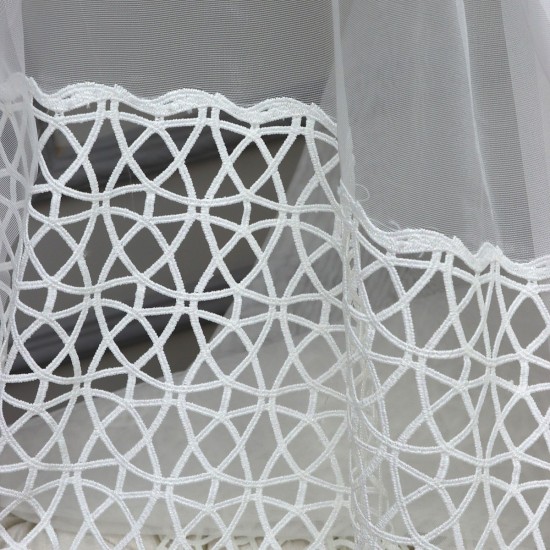 Dünya Wholesale  30cm Embroidered Tulle Curtain Fabrics Living Room and Bedroom Curtains 100% Polyester