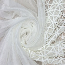 Dünya Wholesale  30cm Embroidered Tulle Curtain Fabrics Living Room and Bedroom Curtains 100% Polyester