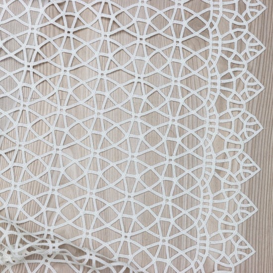 Dünya Wholesale  30cm Embroidered Tulle Curtain Fabrics Living Room and Bedroom Curtains 100% Polyester